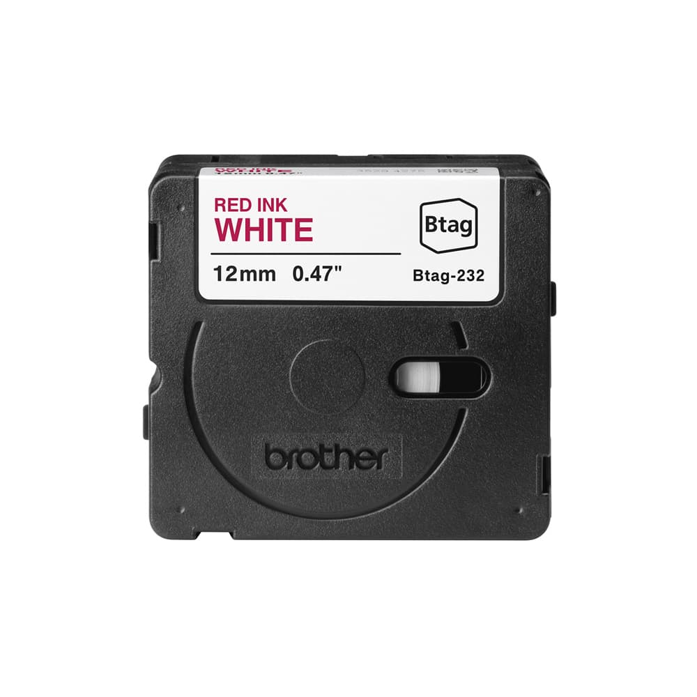 Fita Btag232 12mmx4mts Branco/Vermelho