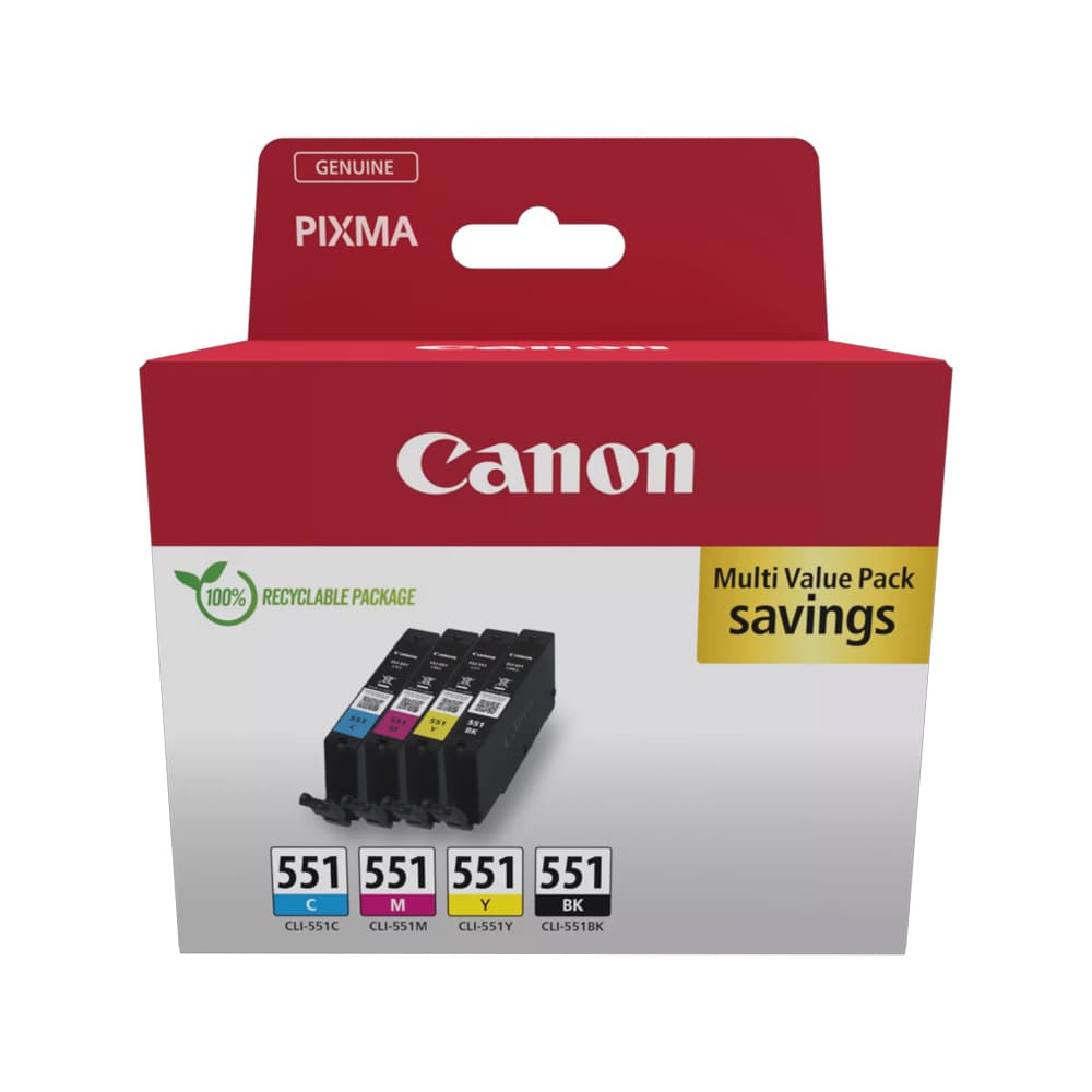 Pack Tinteiros Canon 551 4 Cores 6509B015 7ml