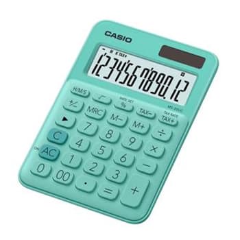 Calculadora Secretária Casio MS20UCGN Verde Claro 12 Dígitos