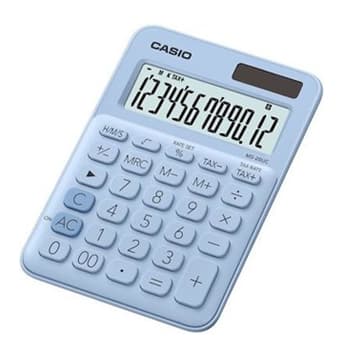 Calculadora Secretária Casio MS20UCLB Azul Claro 12 Dígitos