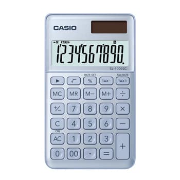 Calculadora de Bolso Casio SL1000SCBU Azul Claro 10 Digitos