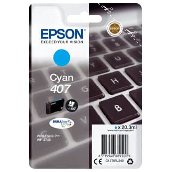 Tinteiro Epson 407 Azul C13T07U240 20,3ml 1900 Pág.