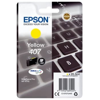 Tinteiro Epson 407 Amarelo C13T07U440 20,3ml 1900 Pág.
