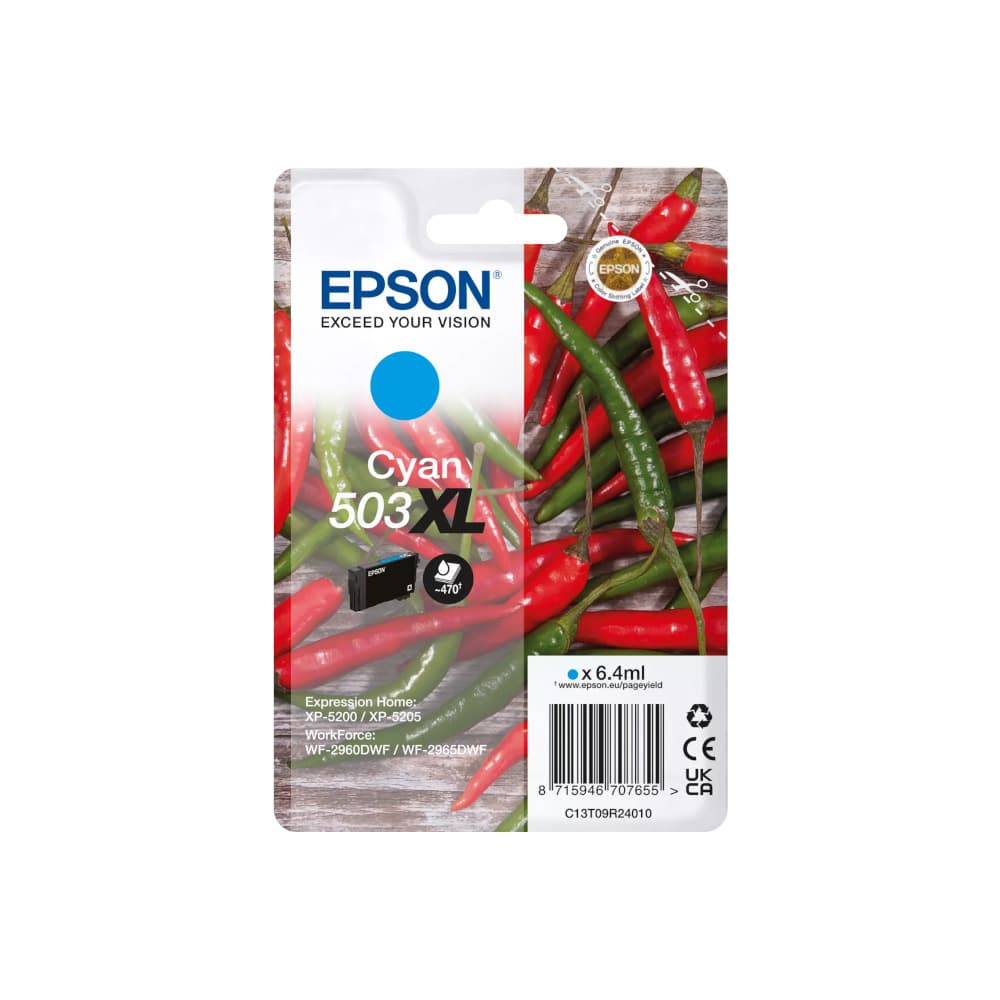 Tinteiro Epson 503XL Azul C13T09R24010 6,4ml 470 Pág.