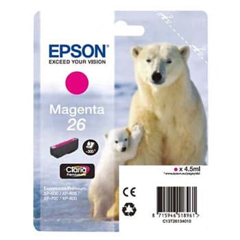 Tinteiro Epson 26 Magenta C13T26134010 4,5ml