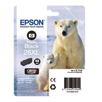 Tinteiro Epson 26XL Preto Foto C13T26314010 8,7ml