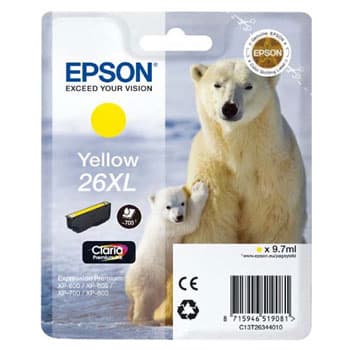 Tinteiro Epson 26XL Amarelo C13T26344010 9,7ml