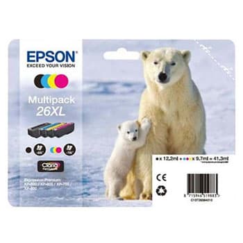 Pack Tinteiros Epson 26XL 4 Cores C13T26364010