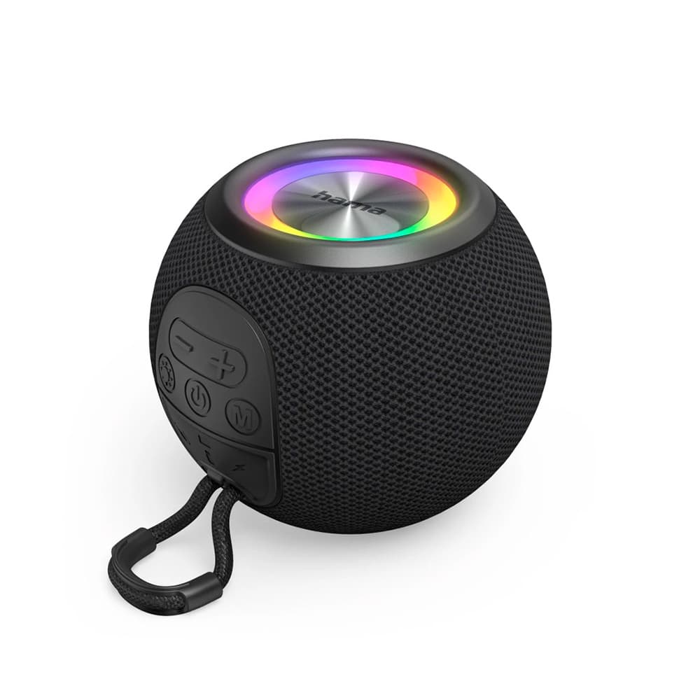 Coluna Portátil Bluetooth Ball Shape com LED Preto
