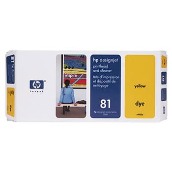 Cabeça Impressão + Kit Limpeza HP 81 Amarelo C4953A 13ml