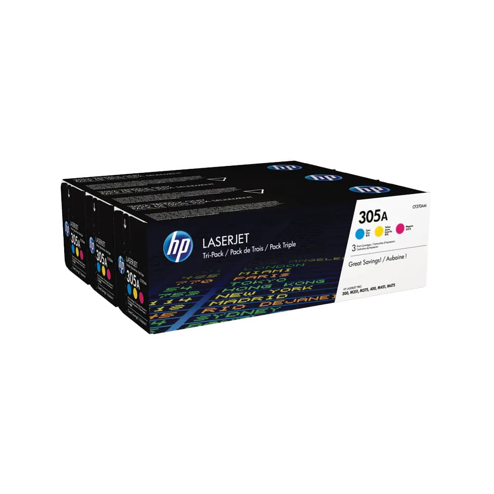 Pack Toners HP 305A 3 Cores CF370AM 2600 pág.