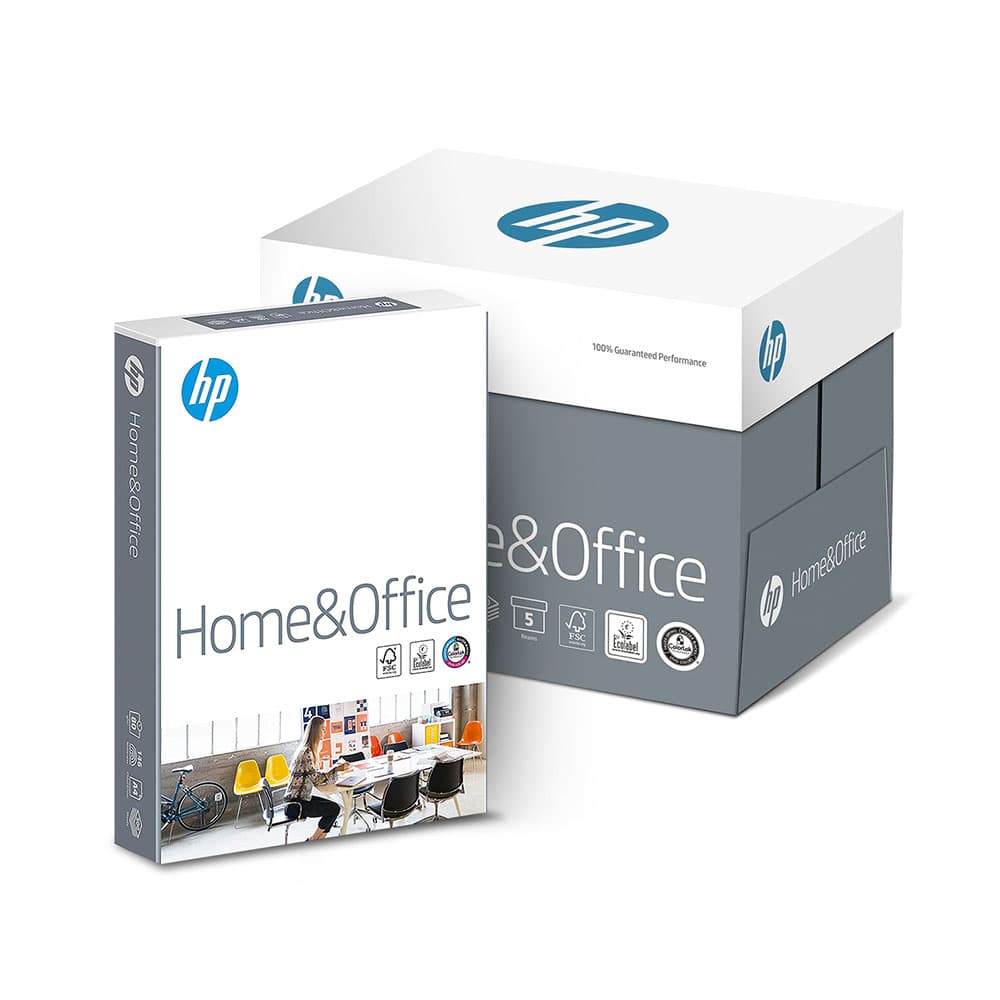 Papel 080gr Fotocopia A4 HP Home&Office 5x500 Folhas