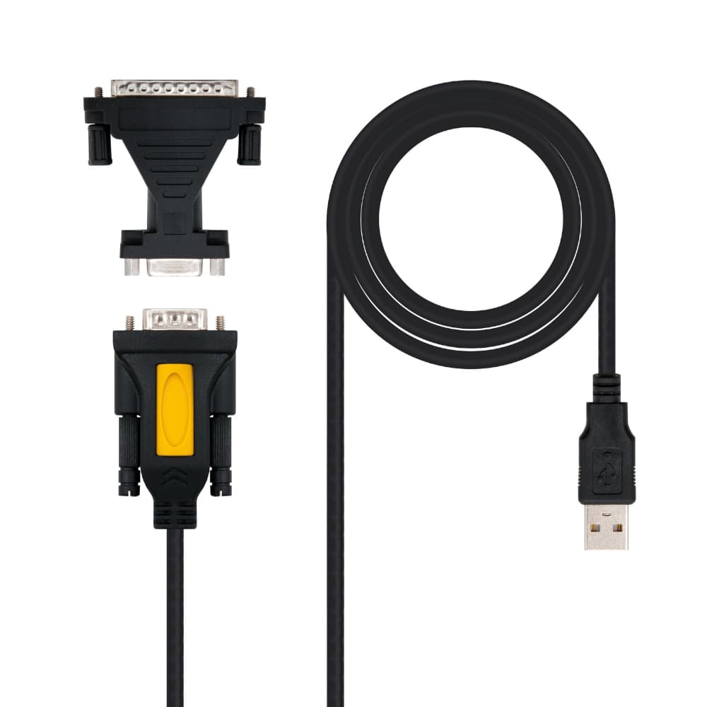 Cabo USB-A Macho / DB9 Macho / DB25 Macho 1,8m