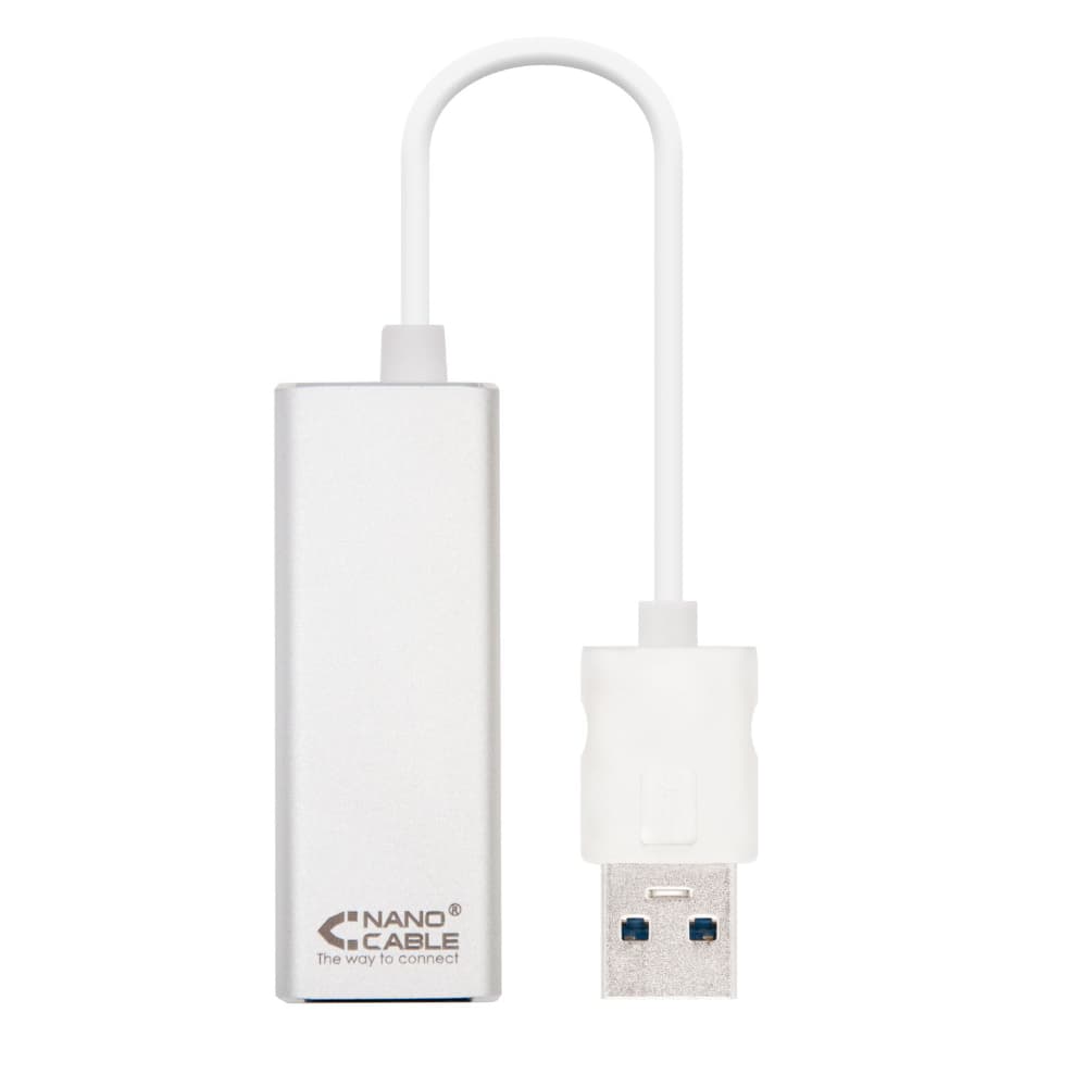 Adaptador USB-A 3.0 para Ethernet Gigabit Prata