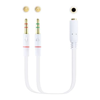 Adaptador Jack 3.5mm Fêmea / 2x Macho 20cm