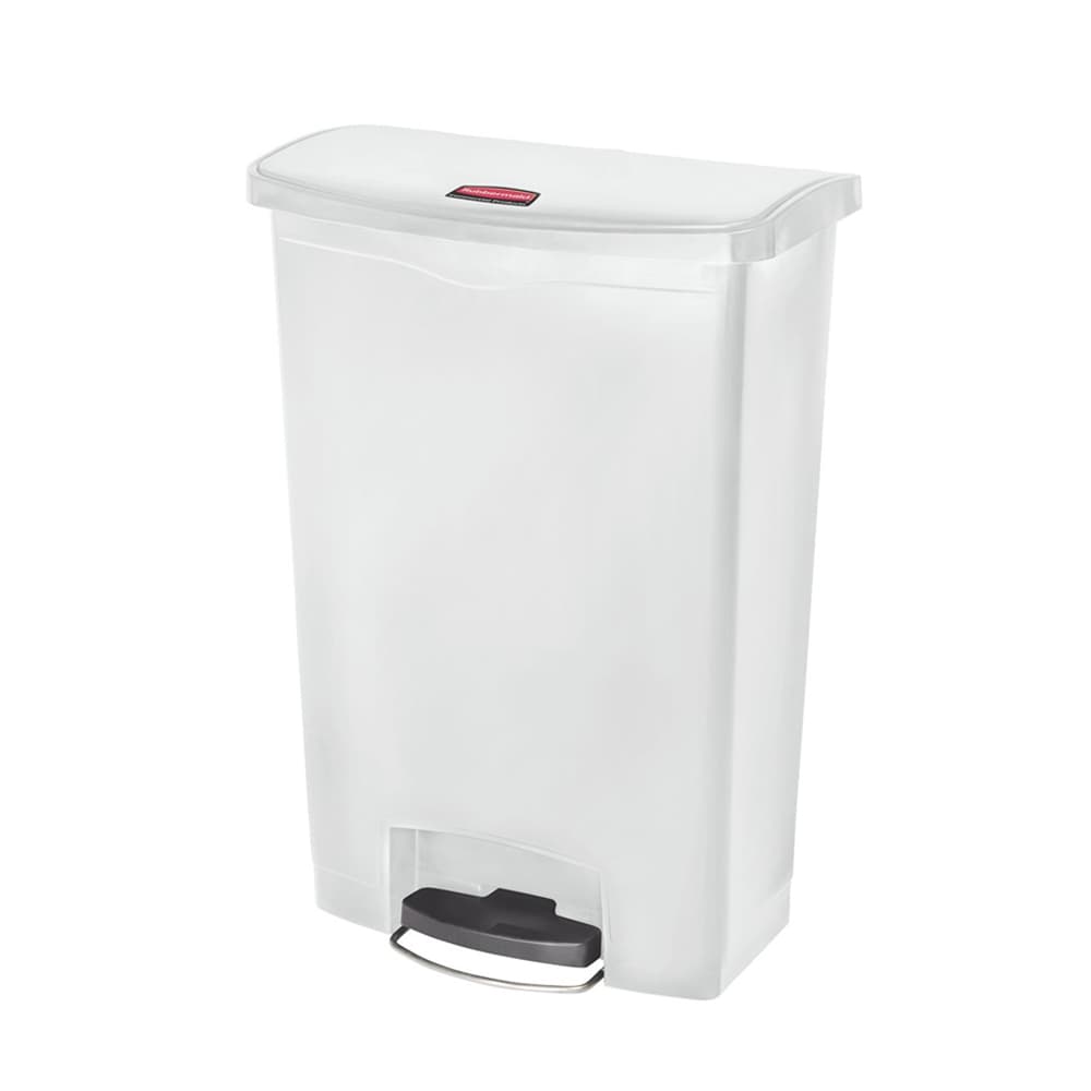 Contentor 90L Resina Slim Jim Step-On Branco com Pedal