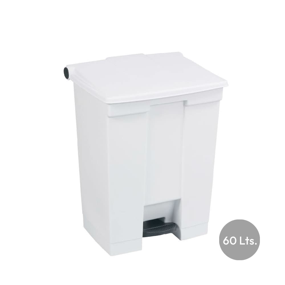 Contentor 60L Plástico Branco com Pedal