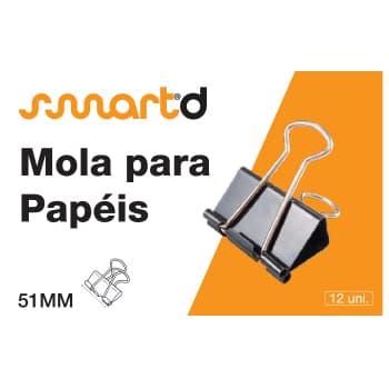 Molas para Papeis 51mm SmartD Cx 12un