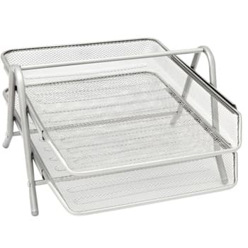 Tabuleiro Secretária 2 Gavetas Rede Prata