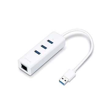 Adaptador USB-A 3.0 para Ethernet Gigabit + 3 Portas USB-A
