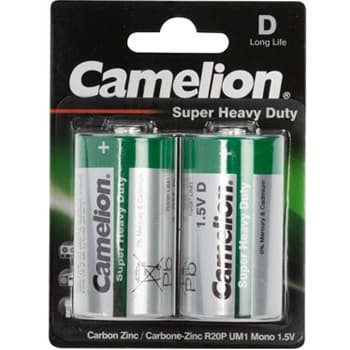 Pilhas R20P / D Zinc Carbon 1.5V 8000mAh 2un