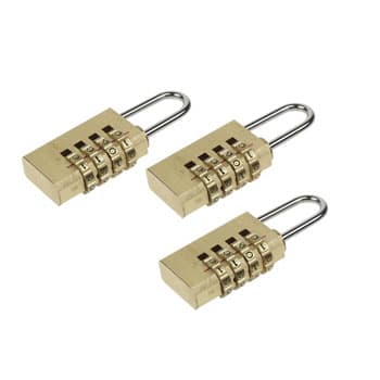 Cadeado 20mm Dourado com Código Pack 3un