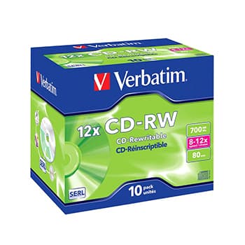 CD-RW 700MB 8x 10x Verbatim Jewell Case 10un